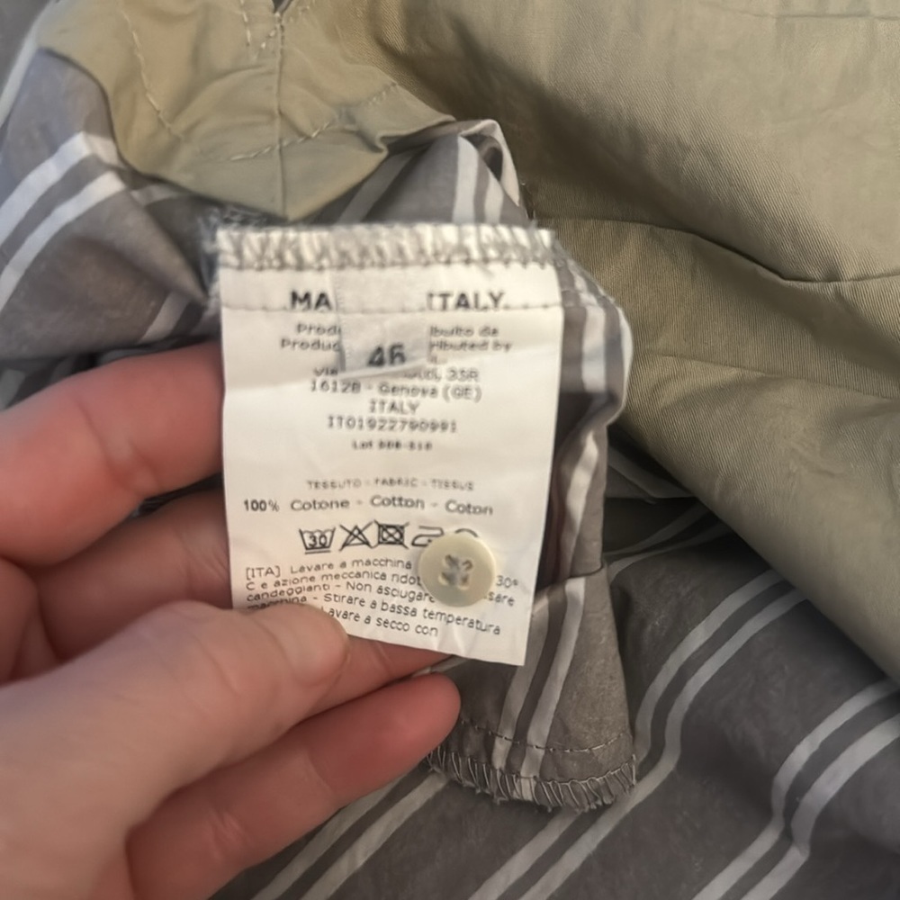 Rosso35 Gray White Striped Dress old money European Minimalist large lightweight - Picture 6 of 6